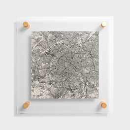 France, Paris City Map - Black and White Aesthetic - French Cities Floating Acrylic Print