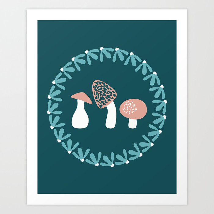 Fungi And Flowers (Aquatic) Art Print
