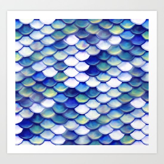Mermaid Tale Pattern Art Print