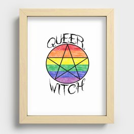 Queer Witch Rainbow Pentacle Recessed Framed Print