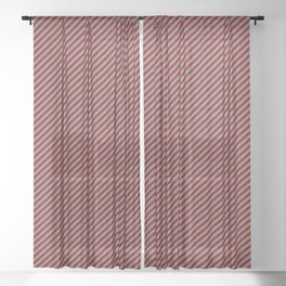 [ Thumbnail: Gray & Maroon Colored Lines/Stripes Pattern Sheer Curtain ]