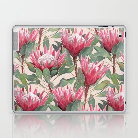 Painted King Proteas on cream Laptop & iPad Skin