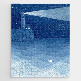 Lighthouse, small house & paperboat Jigsaw Puzzle