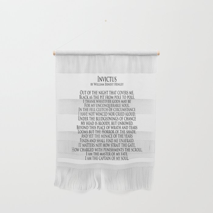 Invictus. By William Ernest Henley. Wall Hanging