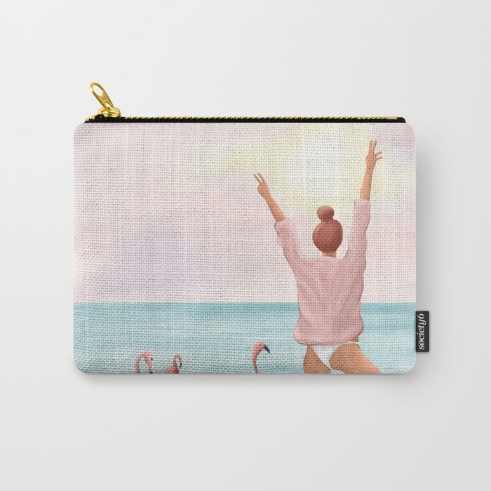 Big Flamingo Carry-All Pouch