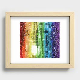 Twinkle Rainbow Disco Ball Pattern  Recessed Framed Print