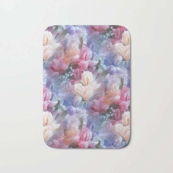 Sweet watercolor irises Bath Mat