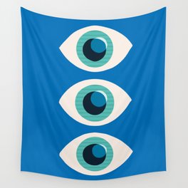 Watching You-Blue Wall Tapestry