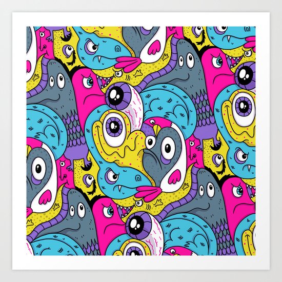 Idiot Bird Pattern Art Print