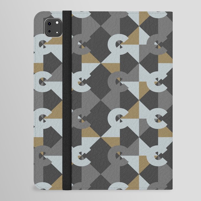 Grey abstract geometrical pattern iPad Folio Case