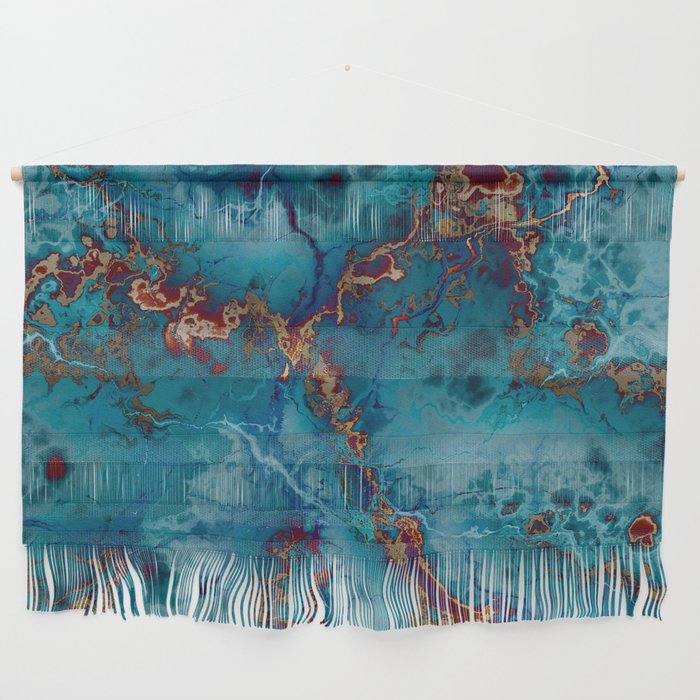 Blue Fantasy Marble Wall Hanging By Catyarte