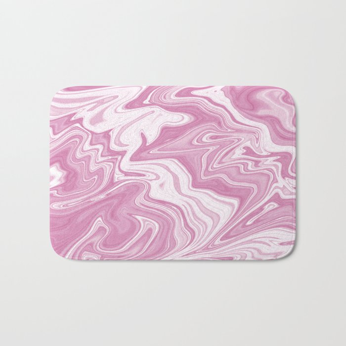 Pink & White Liquid Marble Bath Mat