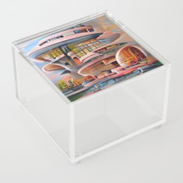 Retro Future Architecture Abstract Aesthetic No2 Acrylic Box