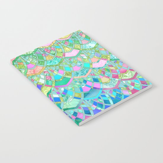 Art Deco Watercolor Patchwork Pattern 1 Notebook