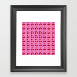 Pink Cherry Pattern Framed Art Print