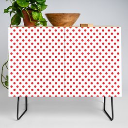 Cute Tiny Red Polka Dots Print Dotted Pattern Credenza