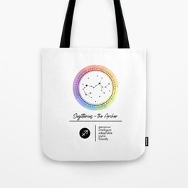 Sagittarius Zodiac | Color Wheel Tote Bag