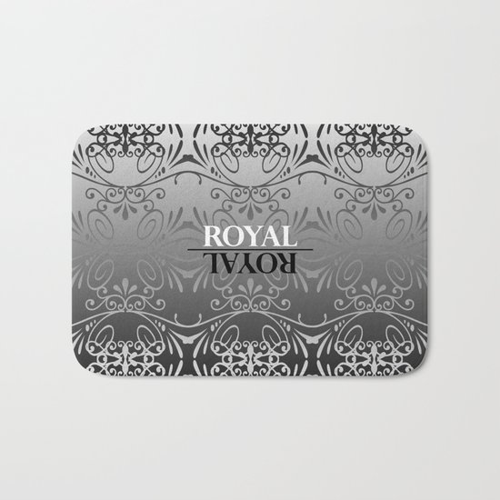 Black and white lace pattern Bath Mat