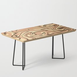 Copper Peach Liquid Marble Pattern Swirl Abstract Coffee Table