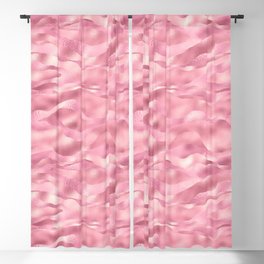 Glam Pink Metallic Waves Texture Blackout Curtain