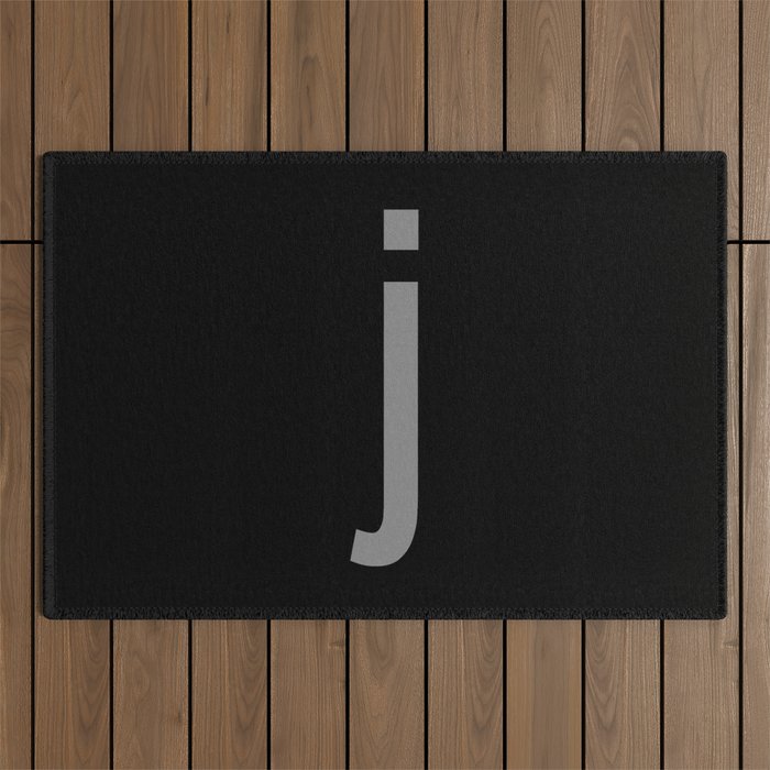 LETTER j (GREY-BLACK) Outdoor Rug