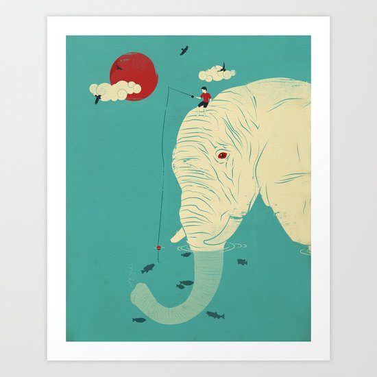 Fishin' Buddy Art Print
