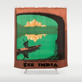 Vintage poster - India Shower Curtain