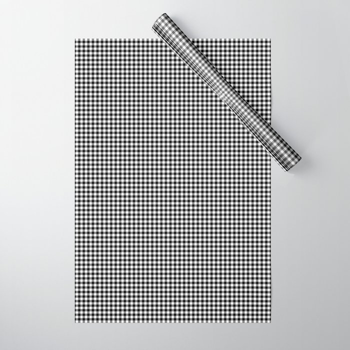 Black White Gingham Check Wrapping Paper