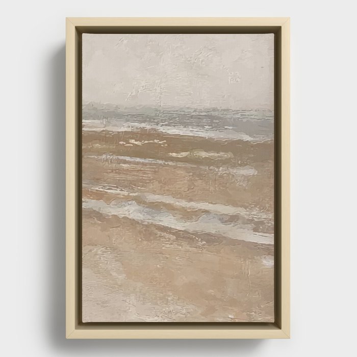 Neutral Painting Seascape | Coastal 3/3 Framed Canvas