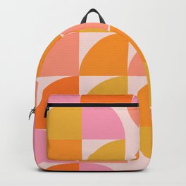 Mid Century Mod Geometry in Pink and Orange Backpack