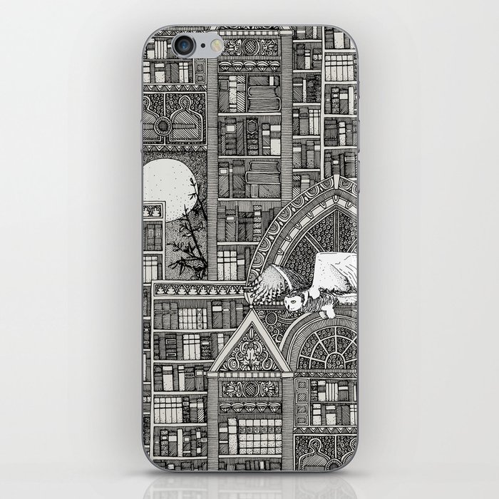 midnight library black iPhone Skin