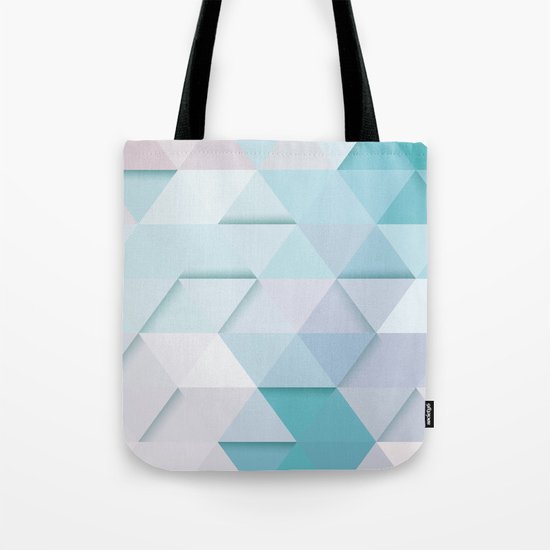 Pale Mint Blue Triangles Tote Bag