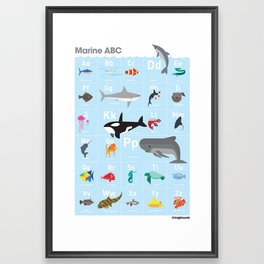 Marine ABC - Ocean Alphabet Framed Art Print