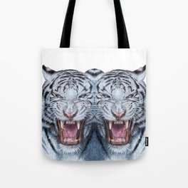 Double White tiger Tote Bag