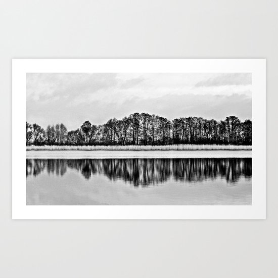 White Symphony of Winter Lake Art Print