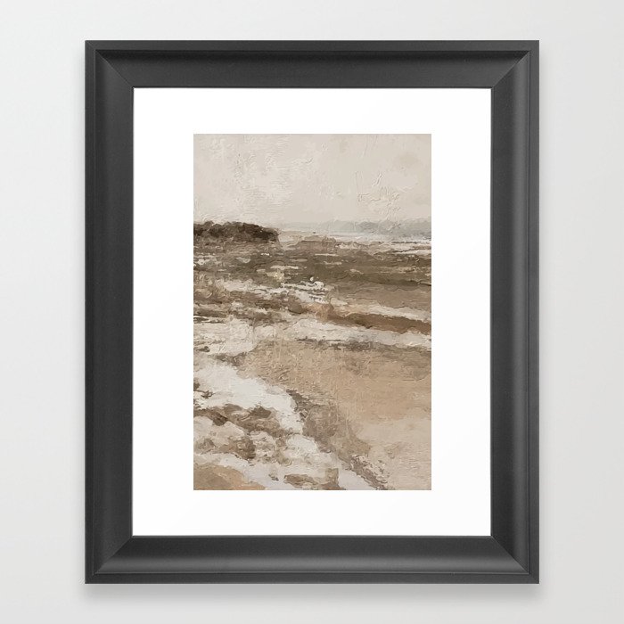 Neutral Painting Seascape | Coastal 2/3 Framed Art Print