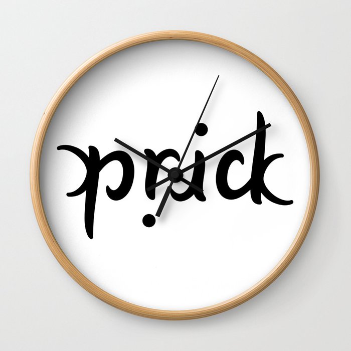 Ambigram Prick Wall Clock