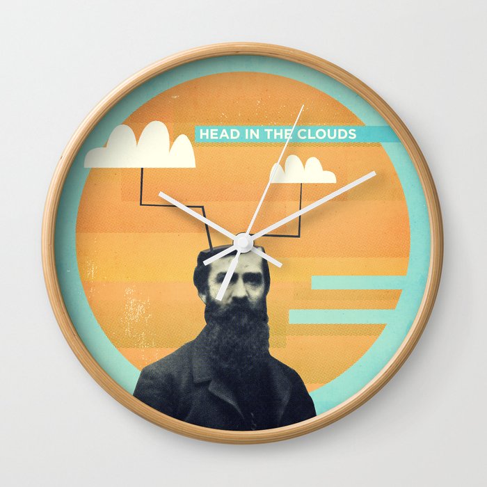 head in the clouds Wall Clock