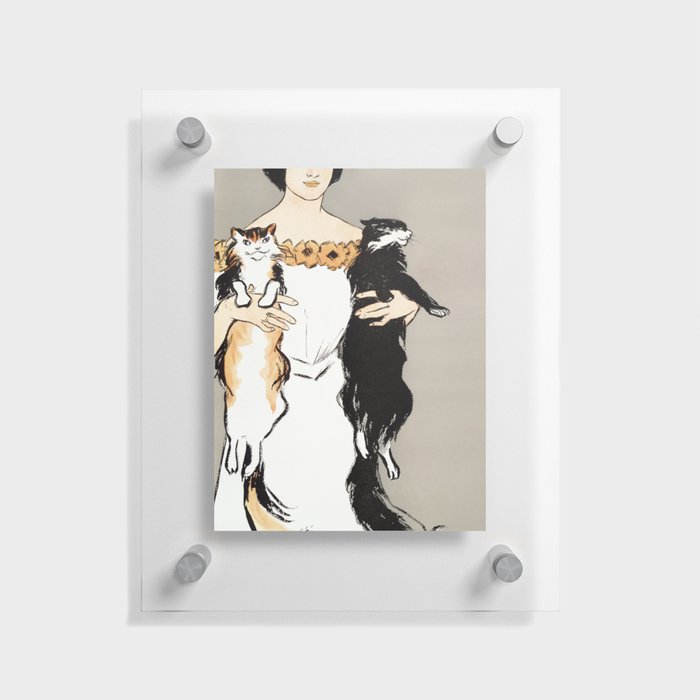 Woman Holding Cats Floating Acrylic Print