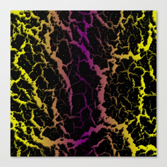 Cracked Space Lava - Yellow/Purple Canvas Print