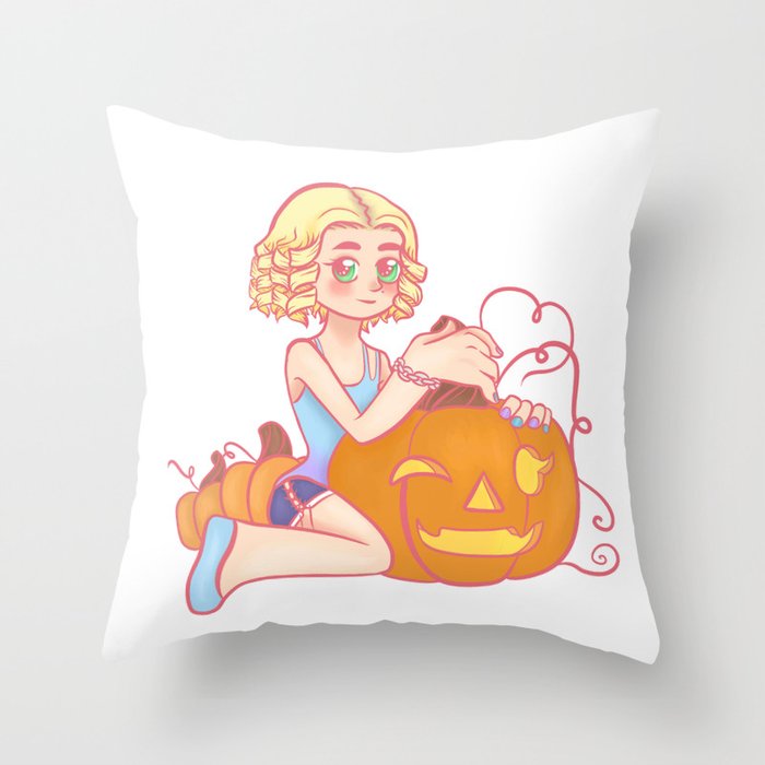 Happy Pumpkin Throw Pillow
