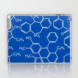 Chemistry chemical bond design pattern background blue Laptop Skin