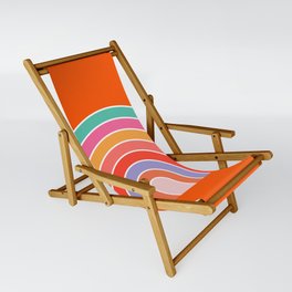 Rainbow Retro Art Orange Sling Chair