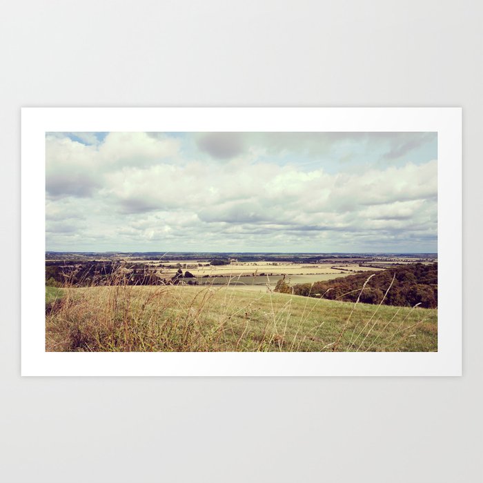 Rural hilly landscape. Art Print