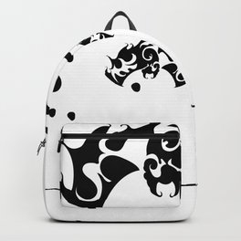 Halloween (bat) seamless repeat pattern in black and white Backpack