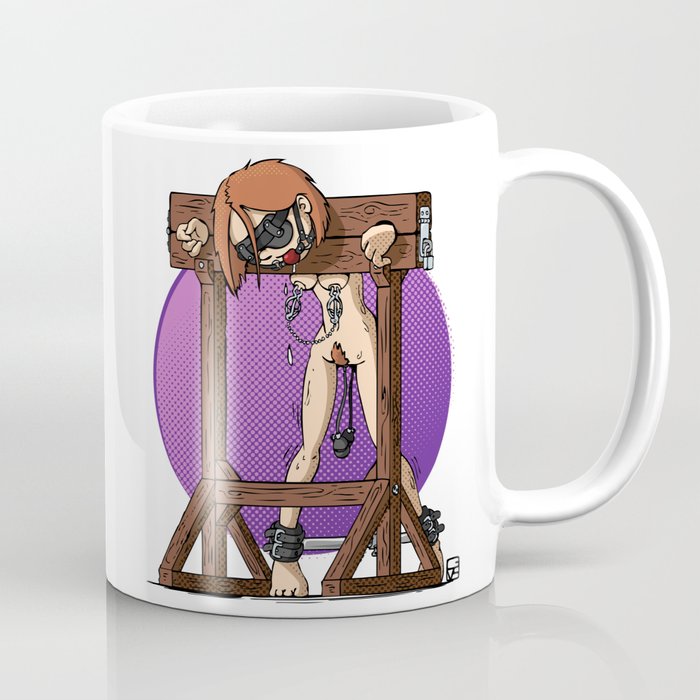 Redhaired Slavegirl in stocks Coffee Mug