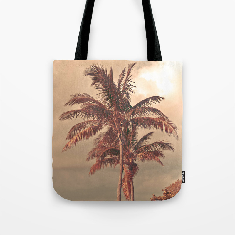 palm tree tote bag