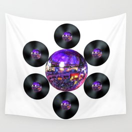 Disco Record Flower Wall Tapestry