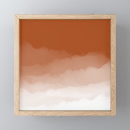 Burnt Orange Watercolor Ombre (burnt orange/white) Framed Mini Art Print