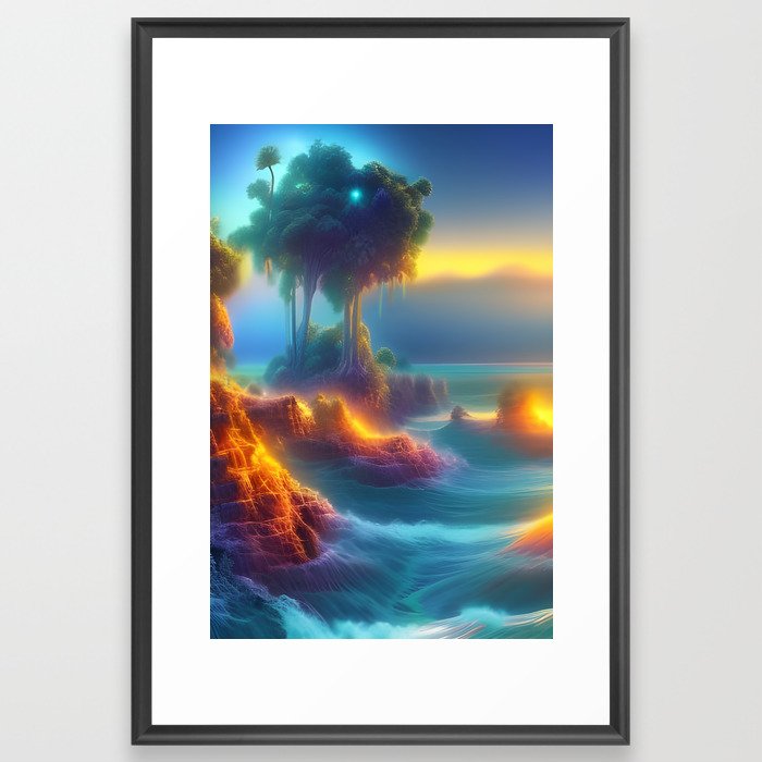Where the Sun Meets the Sea Framed Art Print